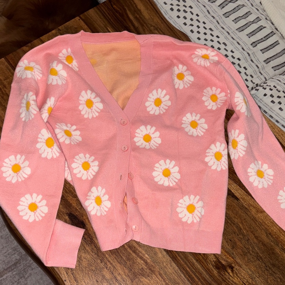 Pink Floral Women's Sweater
